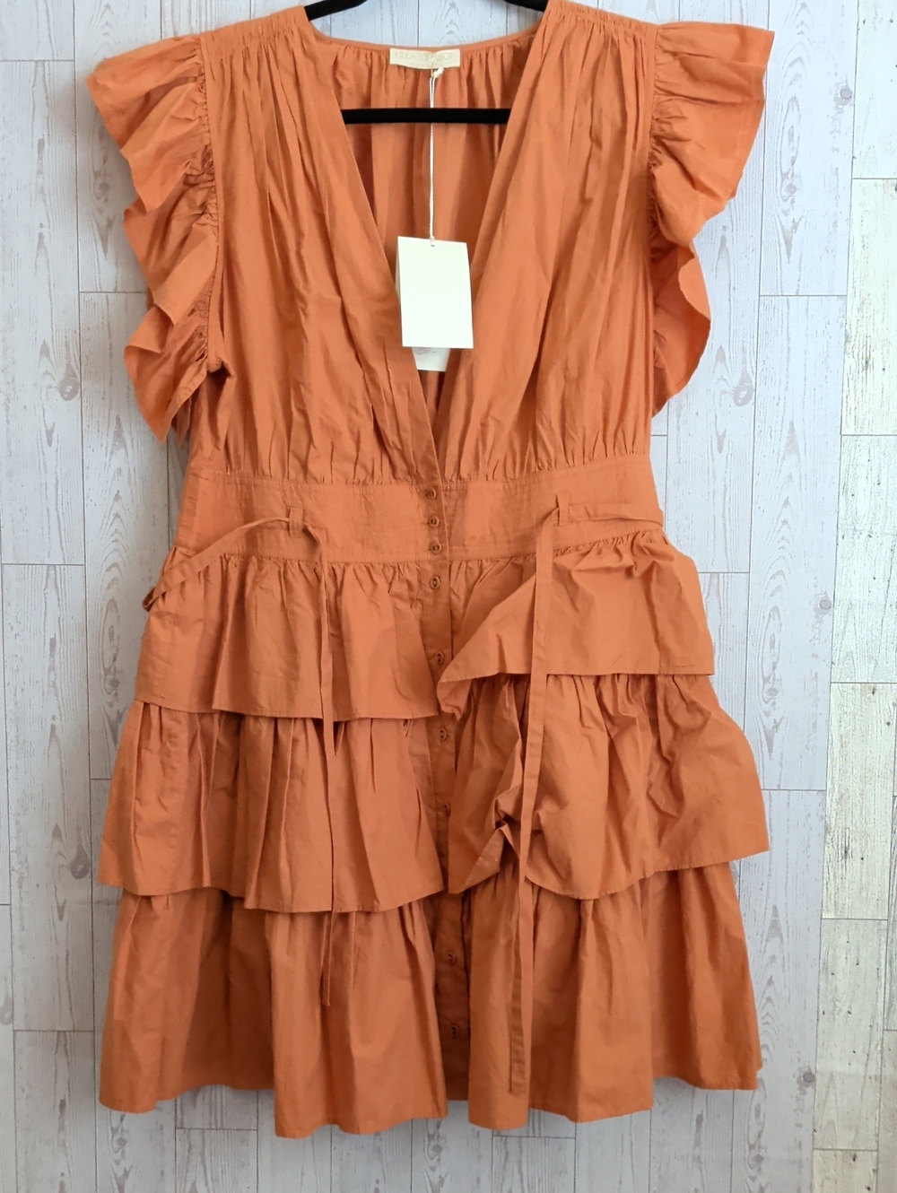 Ulla Johnson Tiered Ruffle Dress in Clay